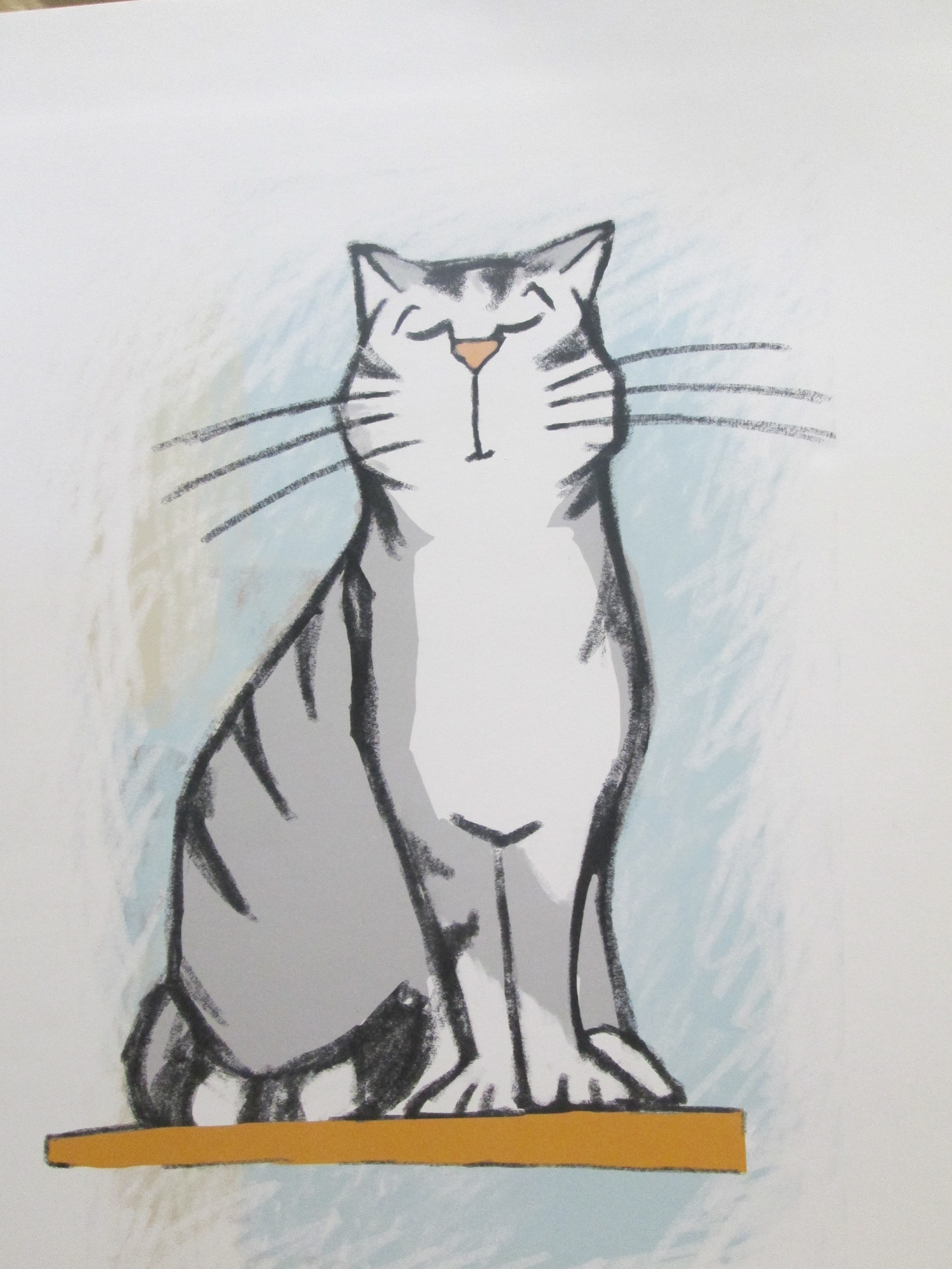 Zeichnung einer sitzenden Katze